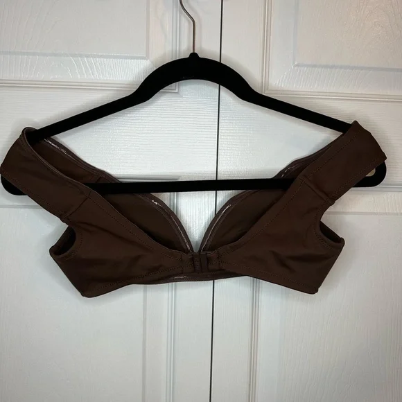 SKIMS Shaping Swim Off-the-shoulder Top sz.S Cocoa NWOT - Picture 5 of 7